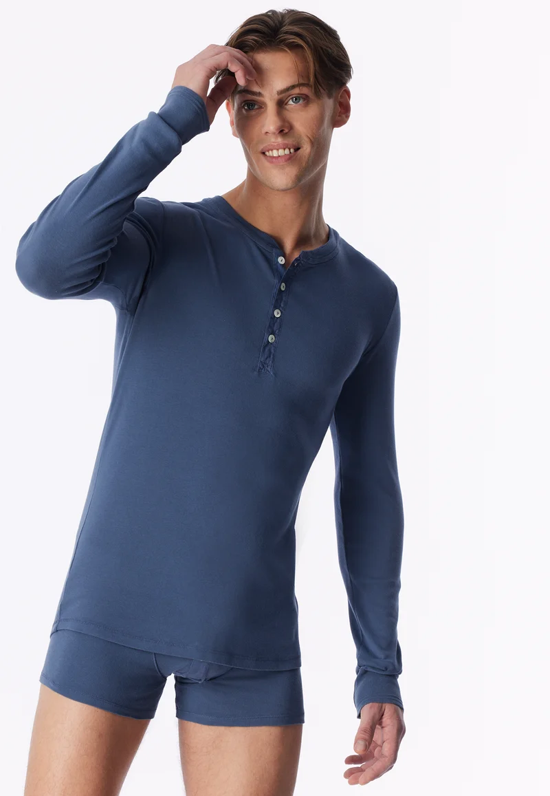 Shirt Feinripp Blau - Revival Karl-Heinz