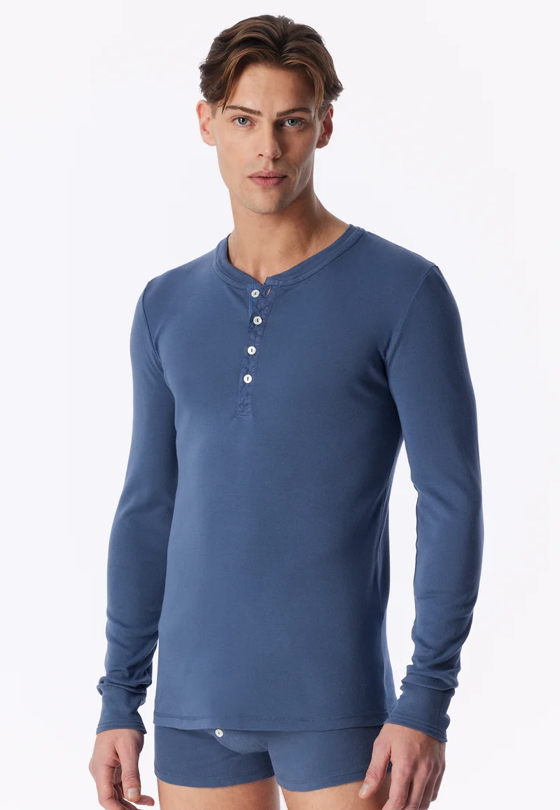 Shirt Feinripp Blau - Revival Karl-Heinz