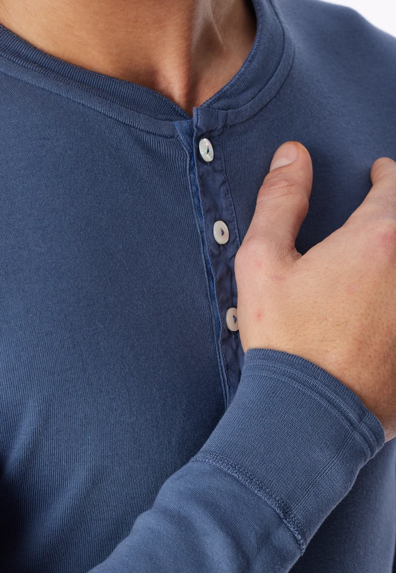 Shirt Feinripp Blau - Revival Karl-Heinz