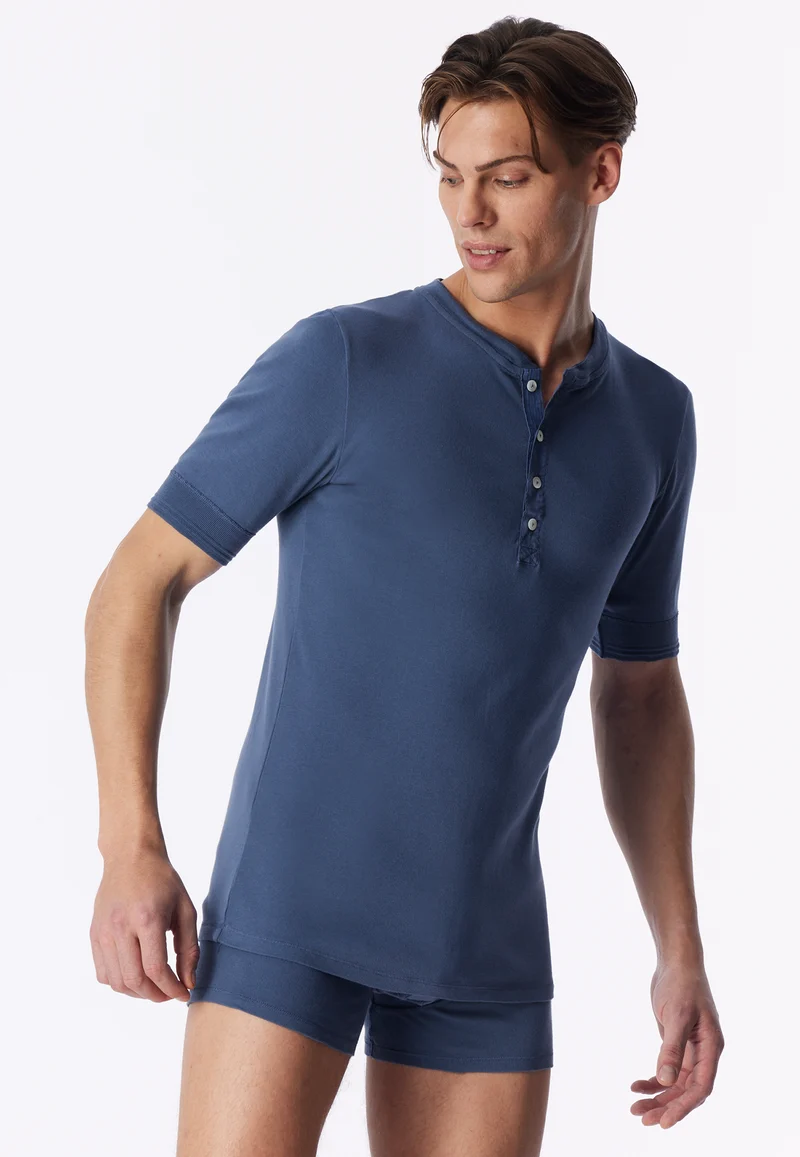 Henley T-Shirt Blau - Revival Karl-Heinz