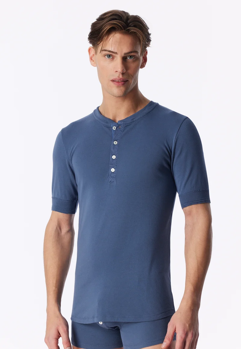 Henley T-Shirt Blau - Revival Karl-Heinz