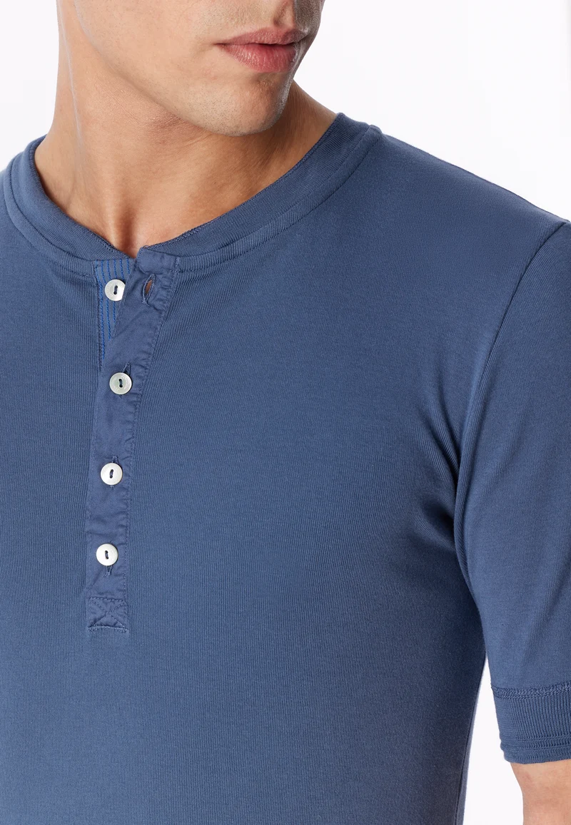 Henley T-Shirt Blau - Revival Karl-Heinz