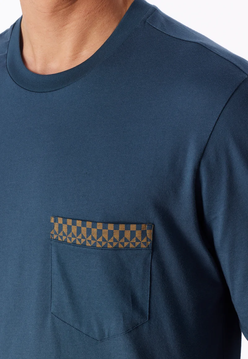 Schlafanzug Blau/Braun gemustert - Comfort Nightwear