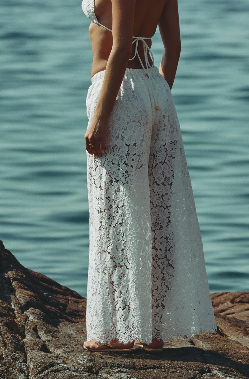 Pantalon en dentelle blanche Céleste