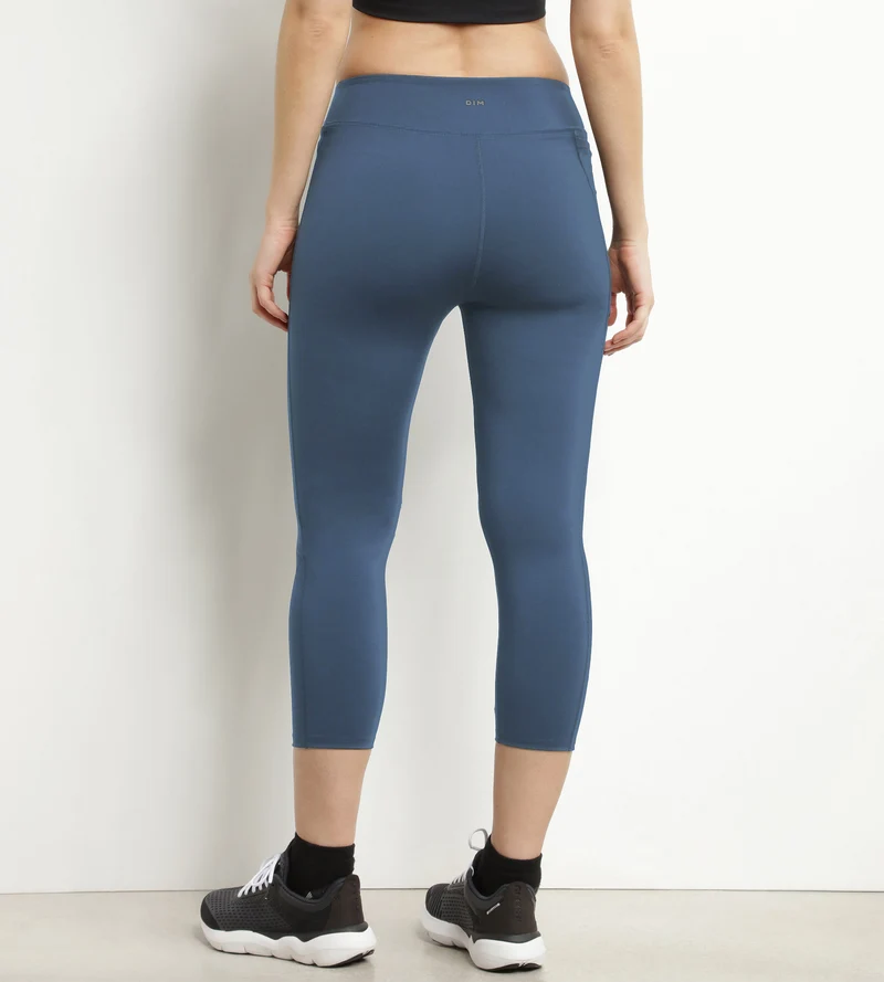 Legging de sport court pour femme en microfibre noire Dim Move