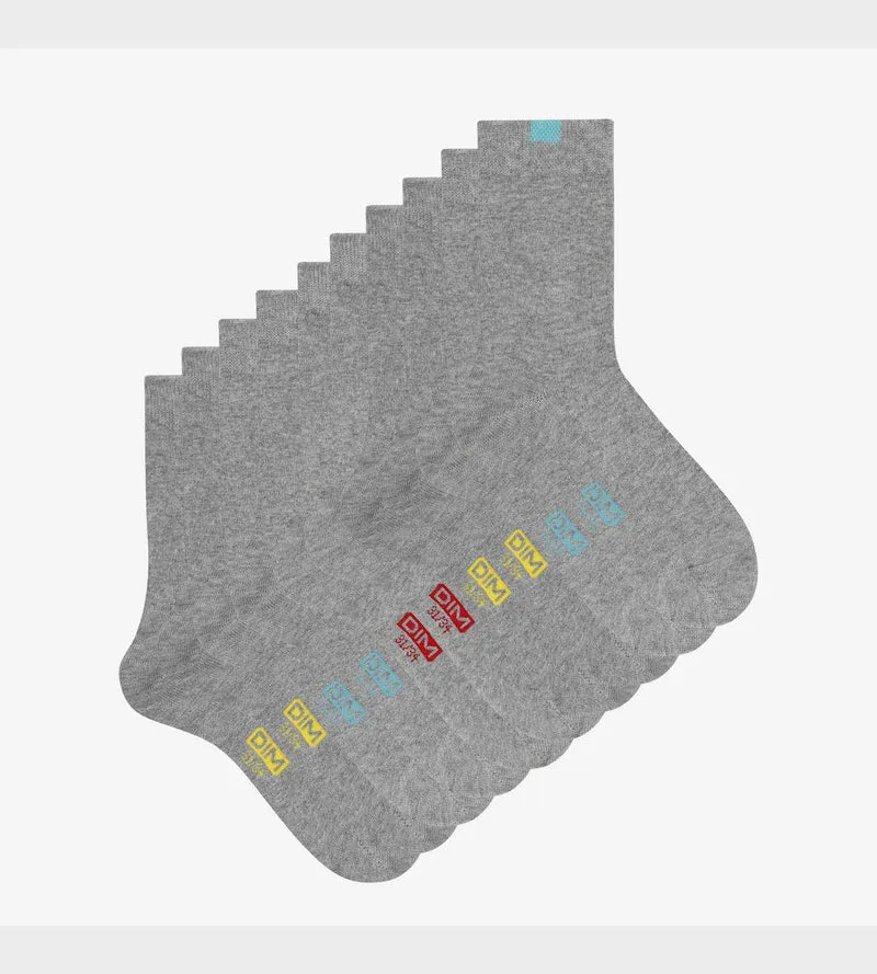 Lot de 5 paires de chaussettes enfant en coton Gris Chiné EcoDim