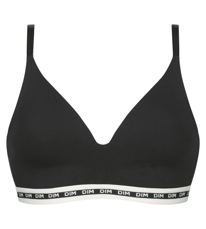 Soutien-gorge triangle en coton modal Noir à bonnets moulés Dim Icons