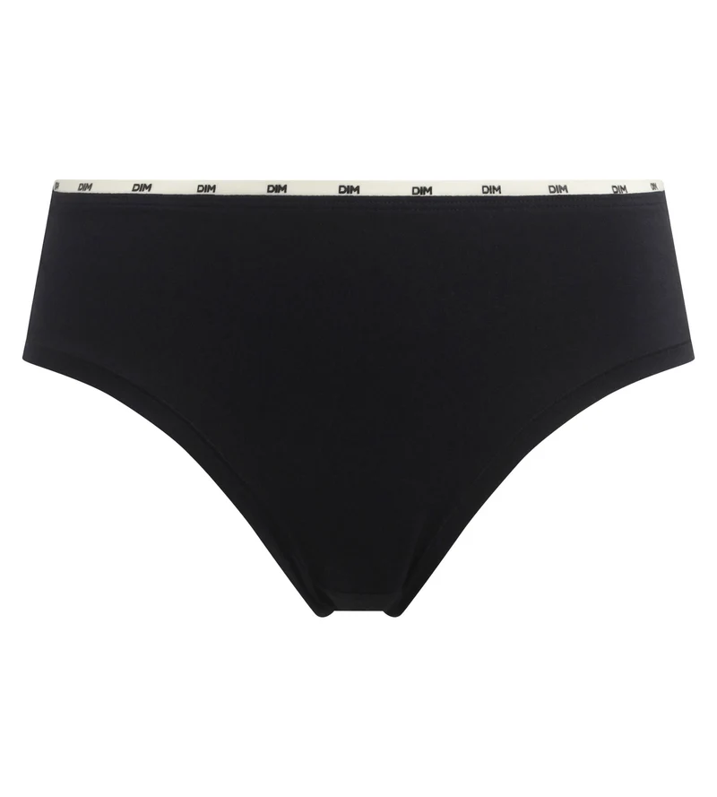Slip femme en coton modal Noir à galon Beige Dim Icons Essentiel