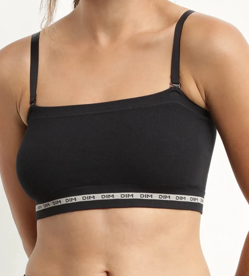 Soutien-gorge bandeau en modal polyamide Noir sans armature Dim Icons Seamless