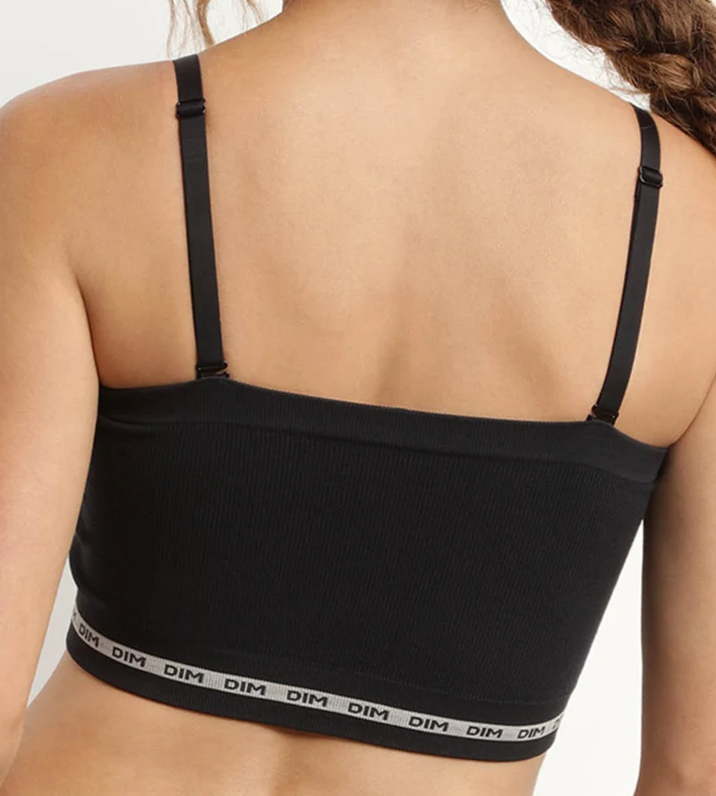 Soutien-gorge bandeau en modal polyamide Noir sans armature Dim Icons Seamless