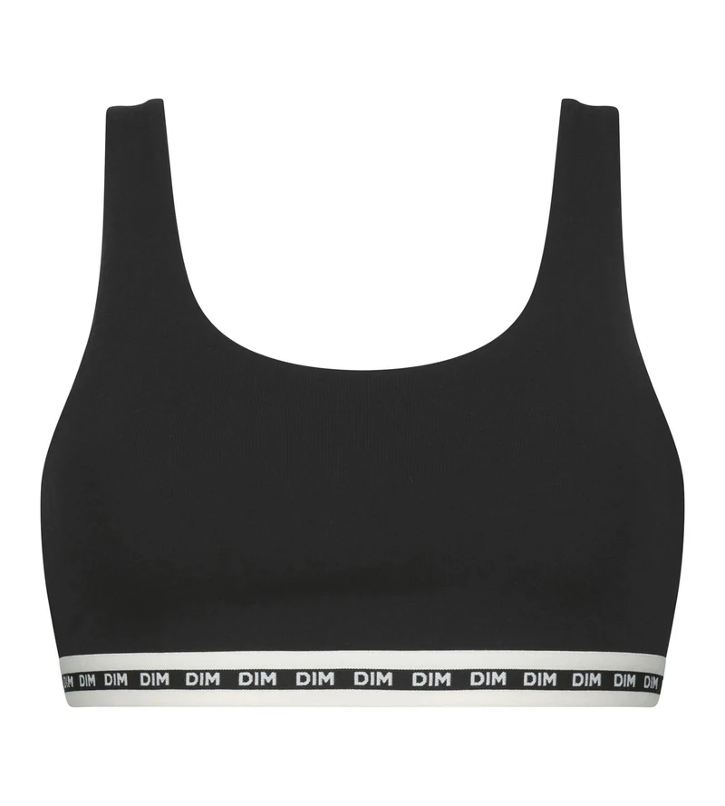 Brassière femme en coton modal Noire Dim Icons Essentiel
