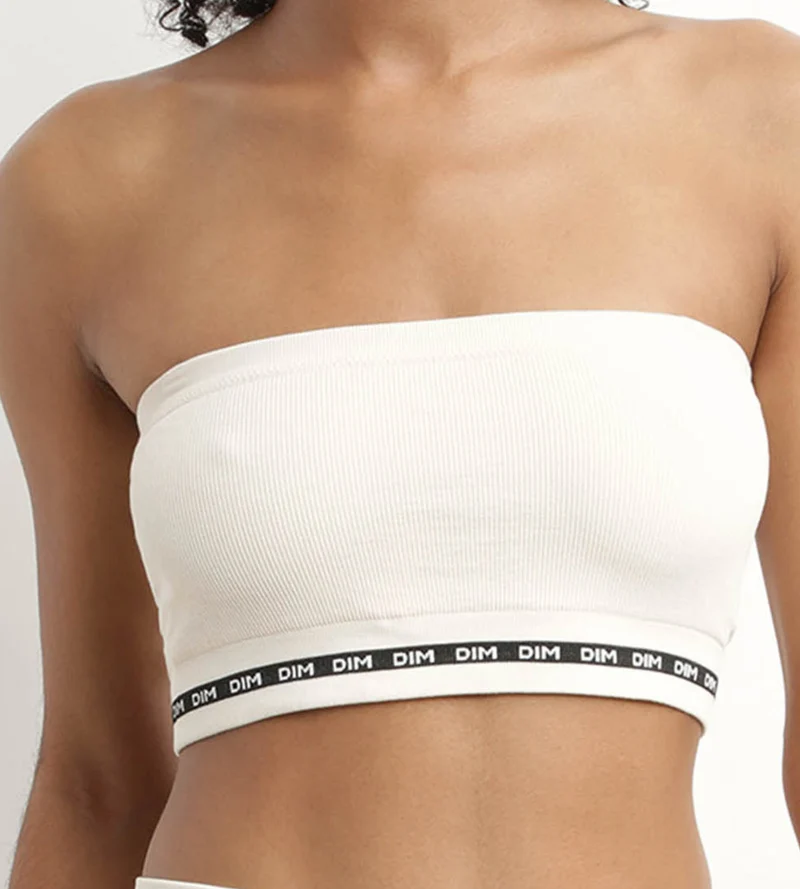 Soutien-gorge bandeau en modal polyamide Beige sans armature Dim Icons Seamless