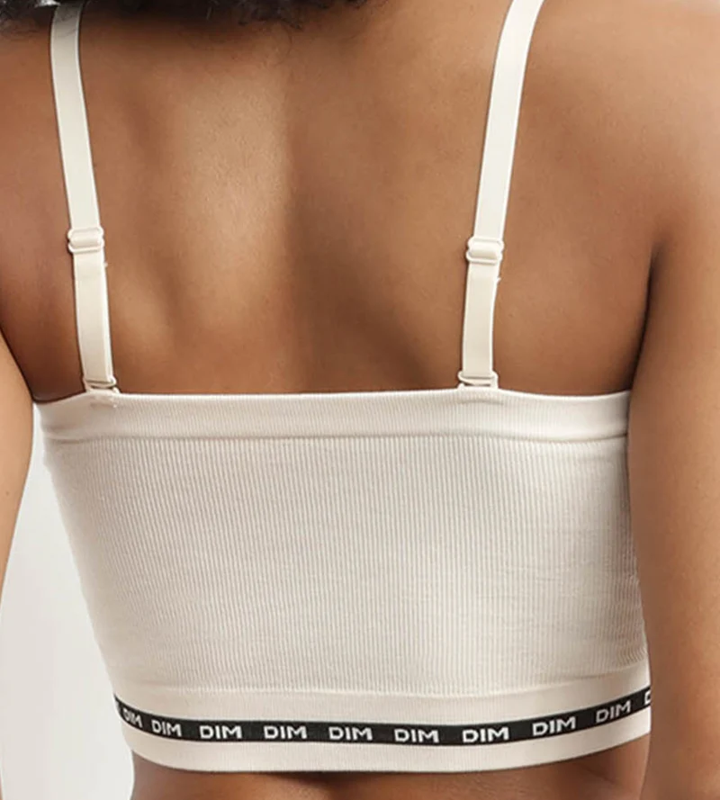 Soutien-gorge bandeau en modal polyamide Beige sans armature Dim Icons Seamless