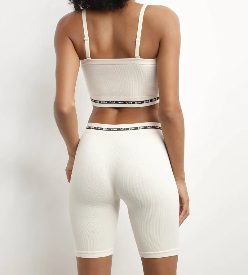 Soutien-gorge bandeau en modal polyamide Beige sans armature Dim Icons Seamless