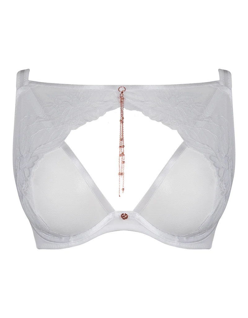 Scantilly Unveiled Deep Plunge Bra White