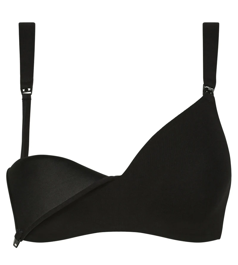 Soutien-gorge d’allaitement en jersey coton Noir Dim Maternité