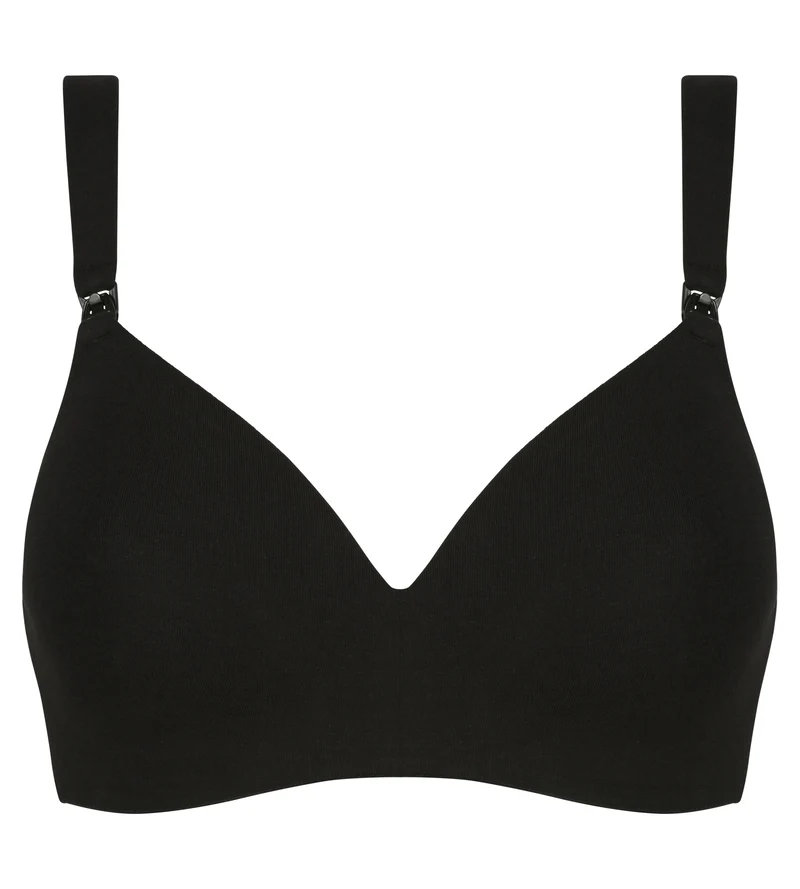 Soutien-gorge d’allaitement en jersey coton Noir Dim Maternité
