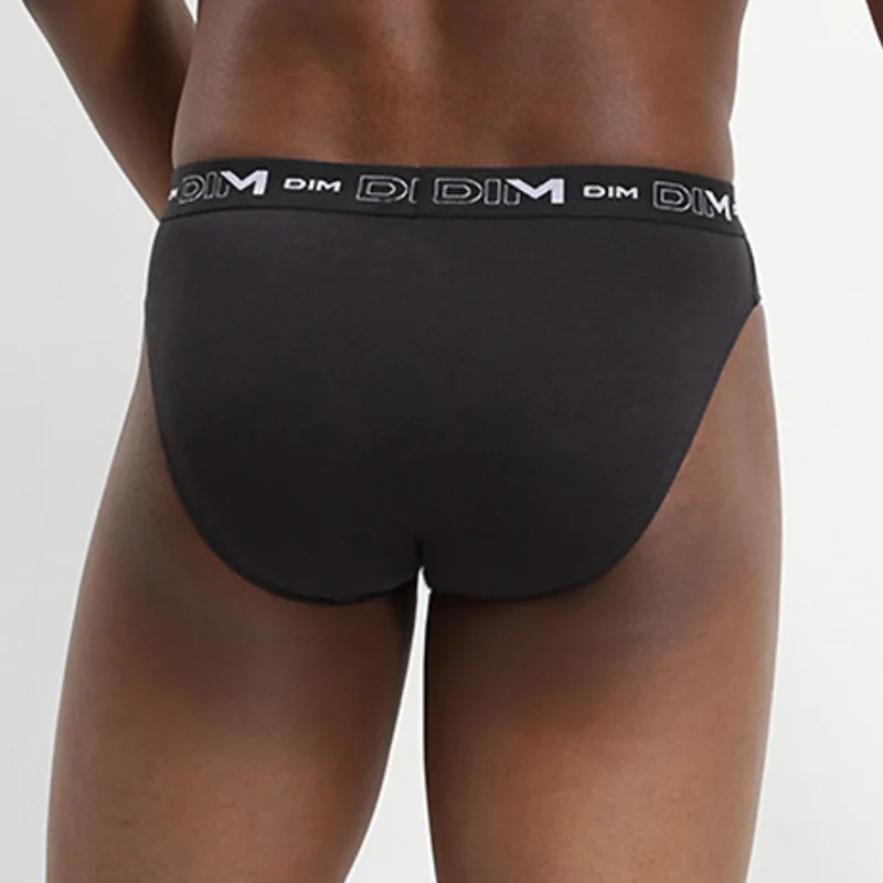 Lot de 3 slips noir Homme en coton stretch