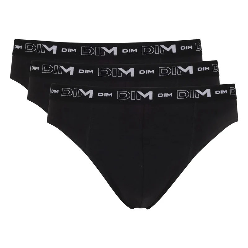 Lot de 3 slips noir Homme en coton stretch