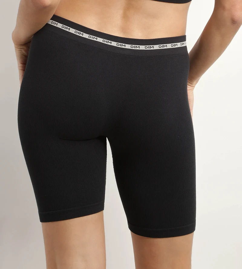 Cycliste femme en modal polyamide côtelée Noir Dim Icons Seamless