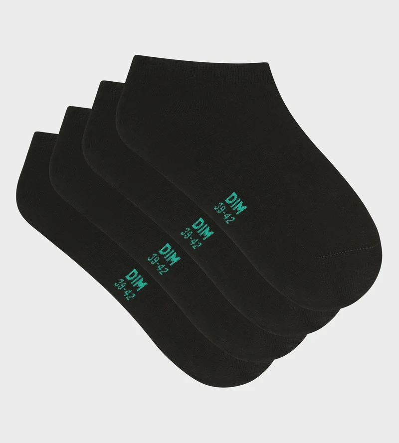 Lot de 2 paires de socquettes homme en coton bio Noir Dim Good
