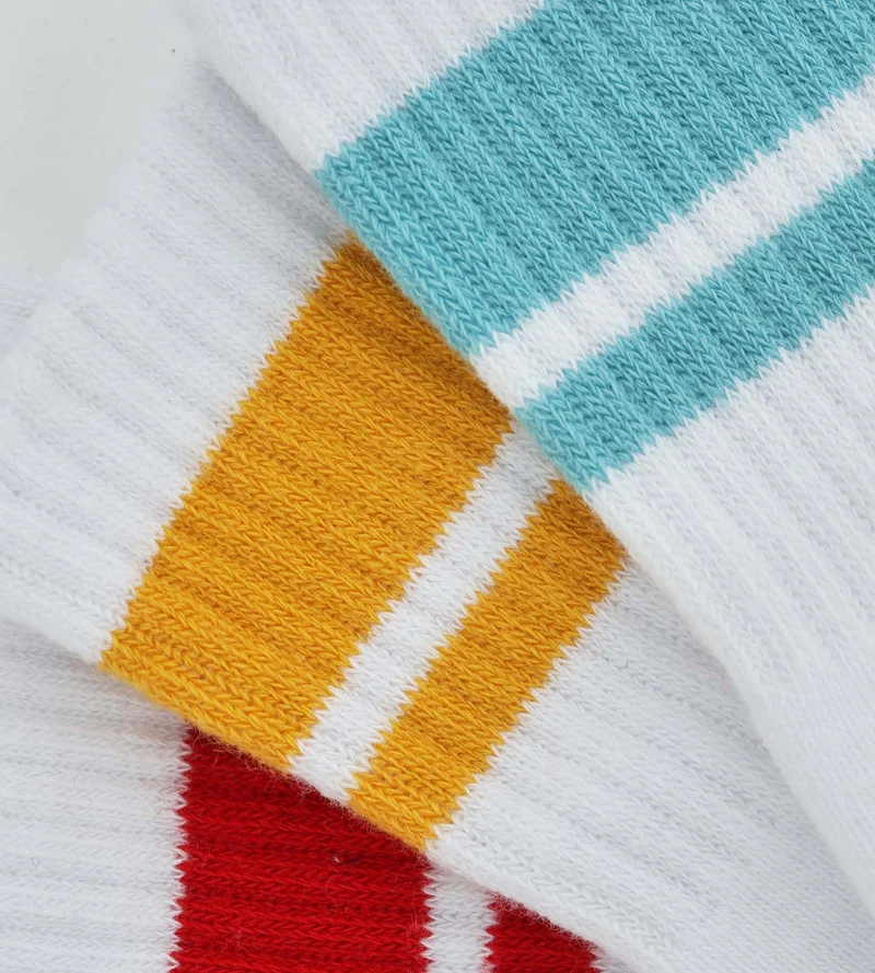 Lot de 3 paires de chaussettes enfant Turquoise Jaune Rouge Dim Sport