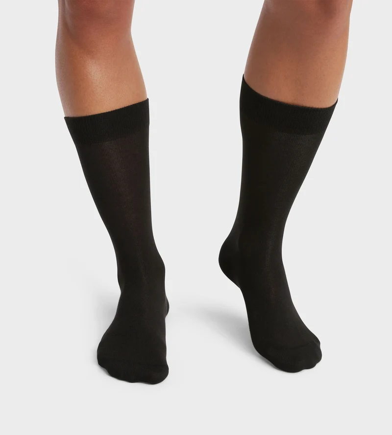 Lot de 2 paires de chaussettes homme en coton bio Noir Dim Good