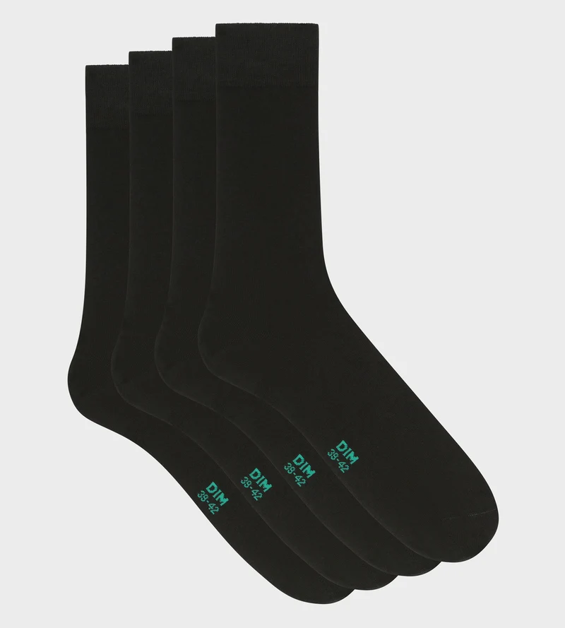 Lot de 2 paires de chaussettes homme en coton bio Noir Dim Good