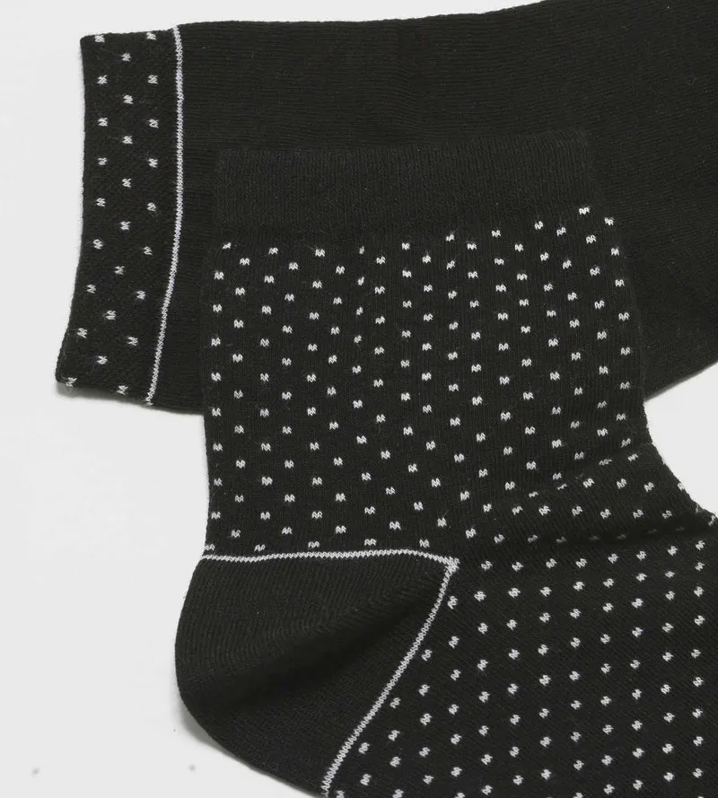 Lot de 2 paires de chaussettes femme en coton bio à pois Noir Dim Good