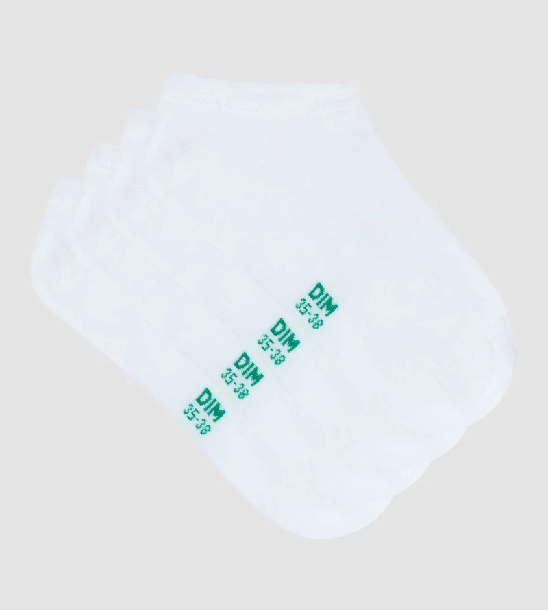 Lot de 2 paires de socquettes femme en coton bio Blanc Dim Good