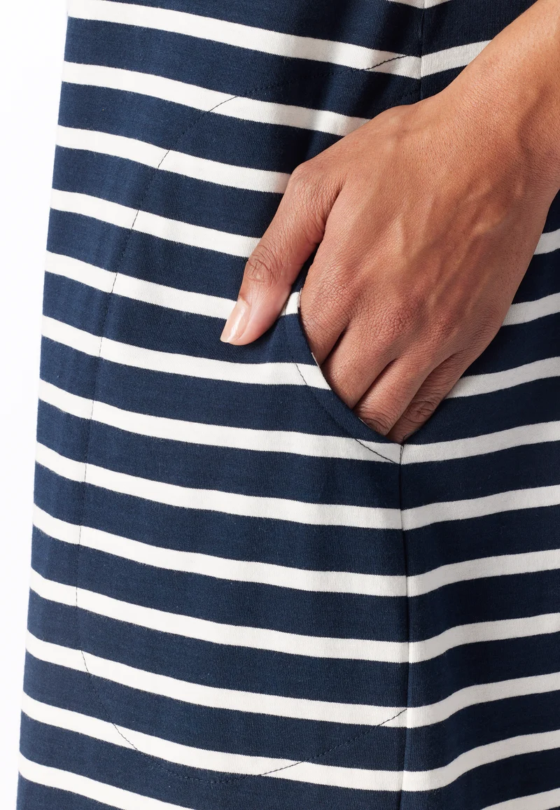 Nachthemd kurzarm Dunkelblau gestreift - Casual Essentials