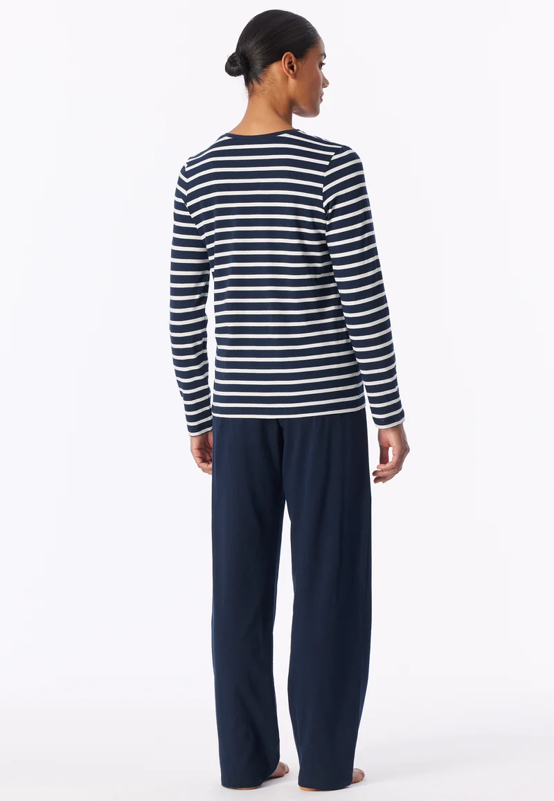 Schlafanzug Dunkelblau gestreift - Casual Essentials