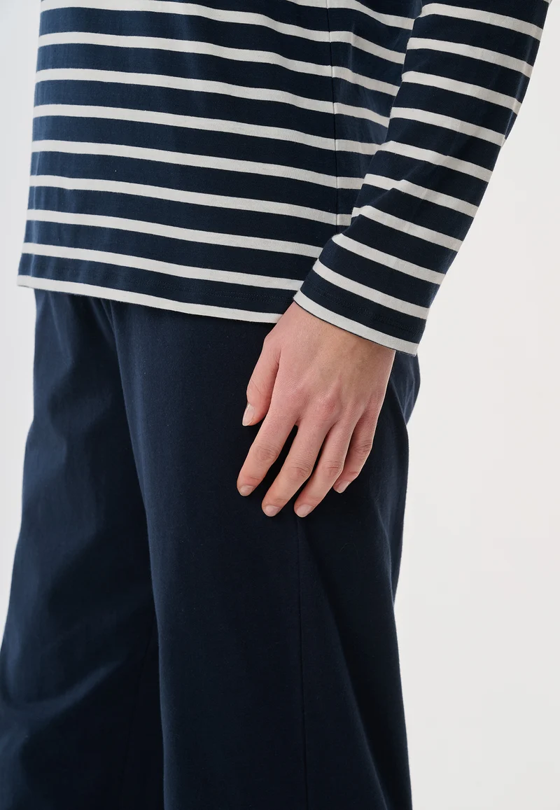 Schlafanzug Dunkelblau gestreift - Casual Essentials