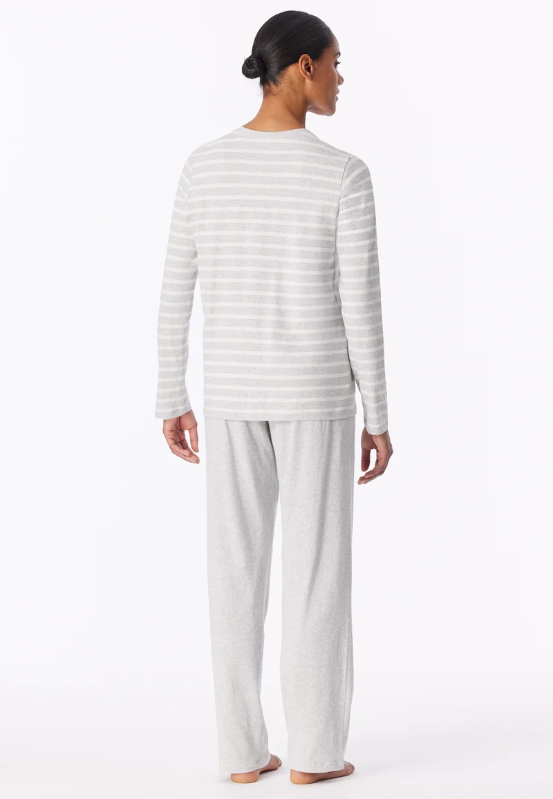 Schlafanzug Grau gestreift - Casual Essentials