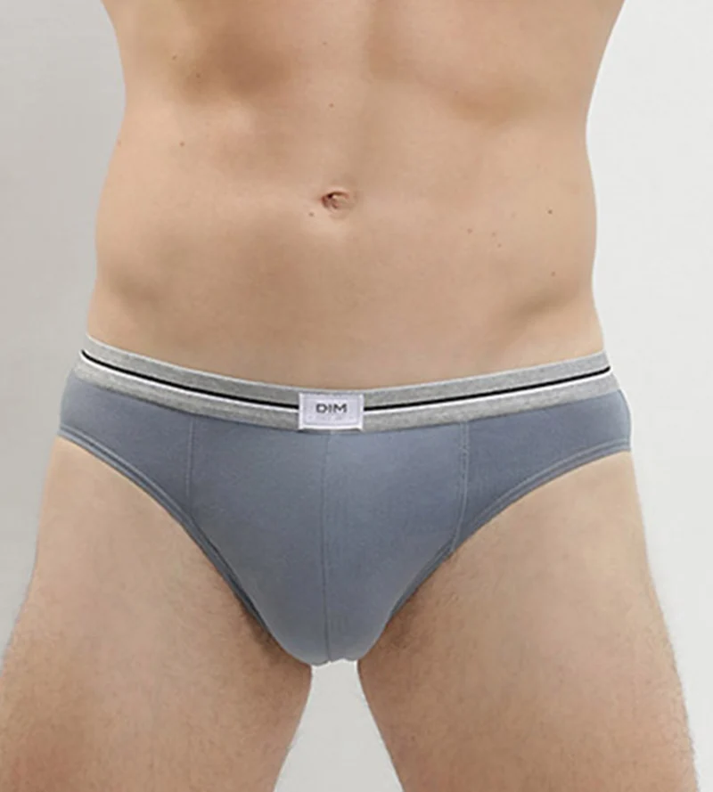 Lot de 3 slips Homme Ultra Resist Coton Stretch Bleu Denim Gris