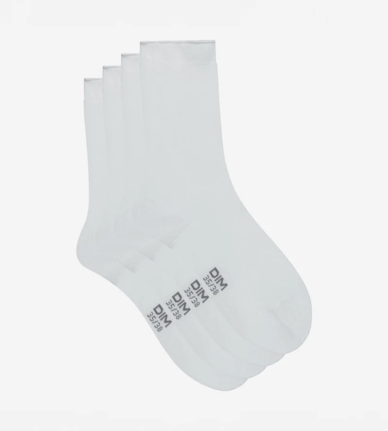 Lot de 2 paires de chaussettes blanches Femme en coton modal