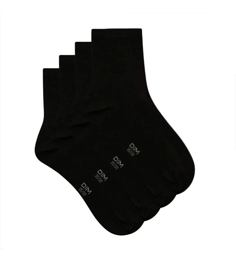 Lot de 2 paires de chaussettes noires Femme Pur Coton