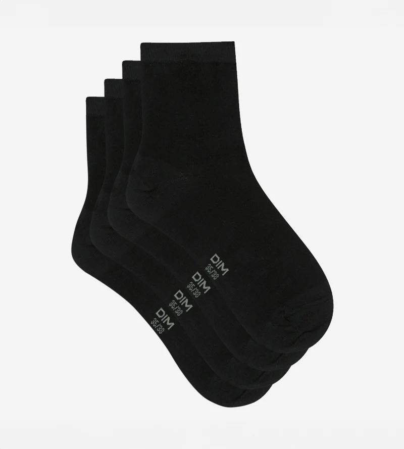 Lot de 2 paires de socquettes noires Femme