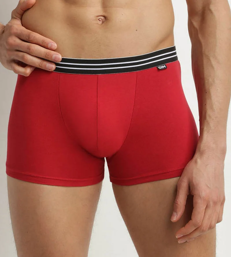 Lot de 2 boxers homme en coton stretch Rouge Carmin Noir EcoDim