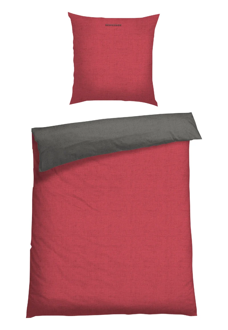 Bettwäscheset 2-teilig Rot/Anthrazit- SCHIESSER Home