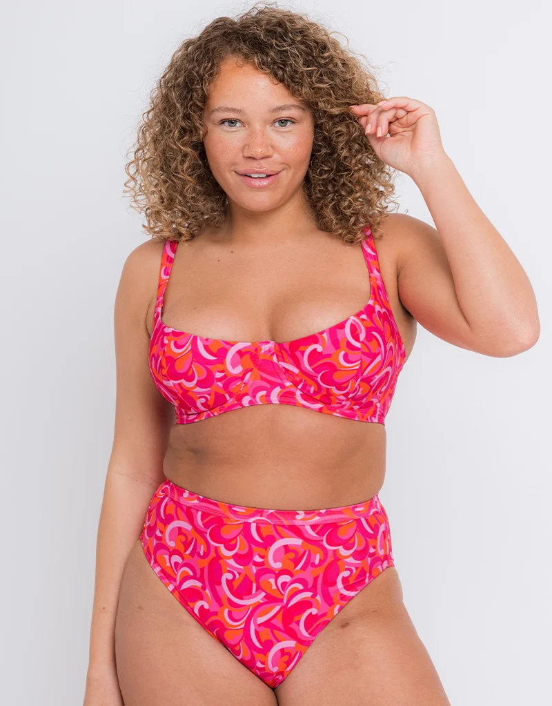 Curvy Kate Retro Wave High Waist Bikini Brief Print Mix