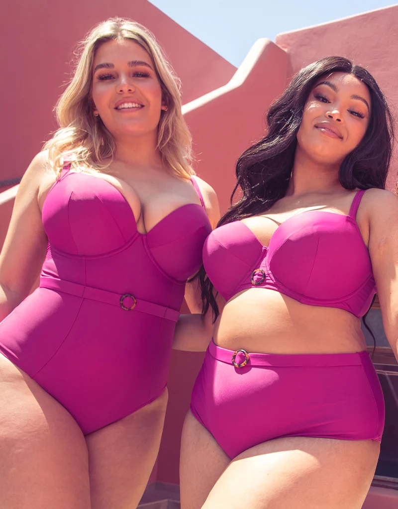 Curvy Kate Retro Sun Padded Balcony Bikini Top Orchid