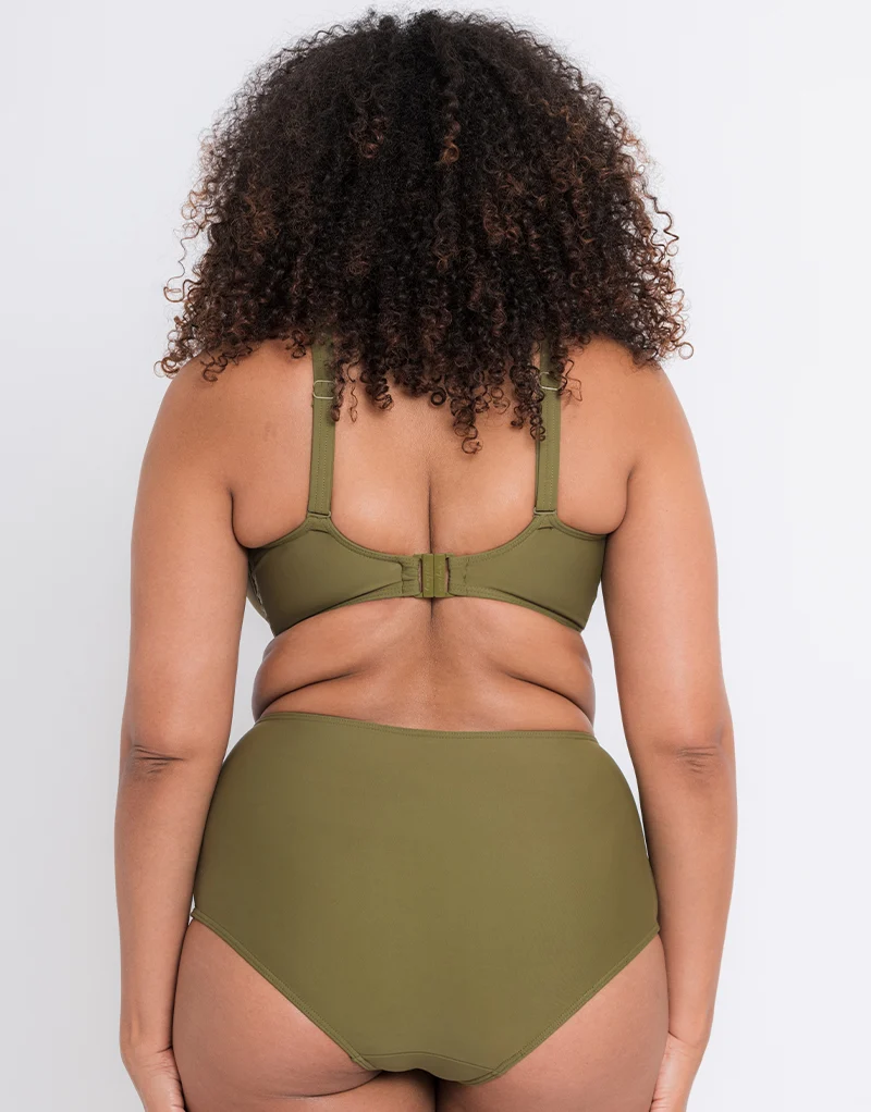 Curvy Kate Retro Sun High Waist Bikini Brief Olive