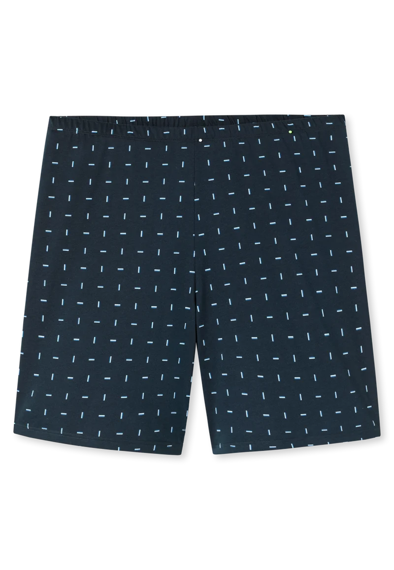 Schlafanzug kurz Blau gemustert - Comfort Essentials