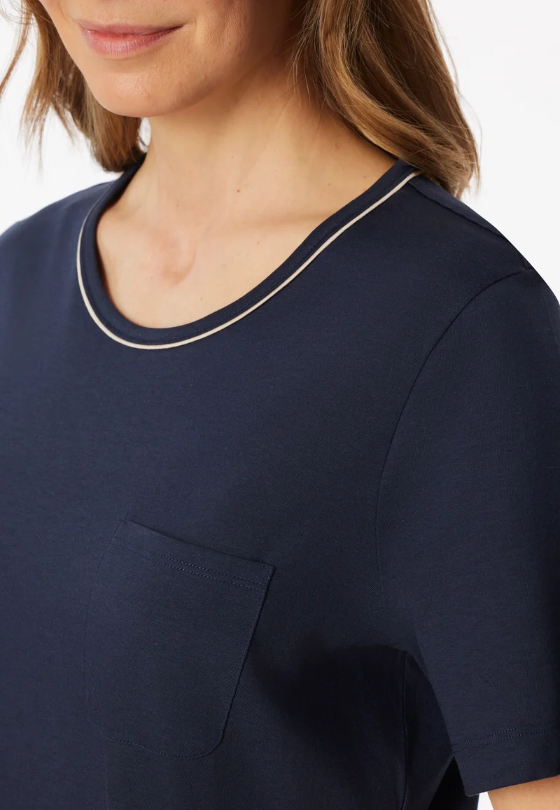 Schlafanzug kurz Dunkelblau gemustert - Comfort Nightwear