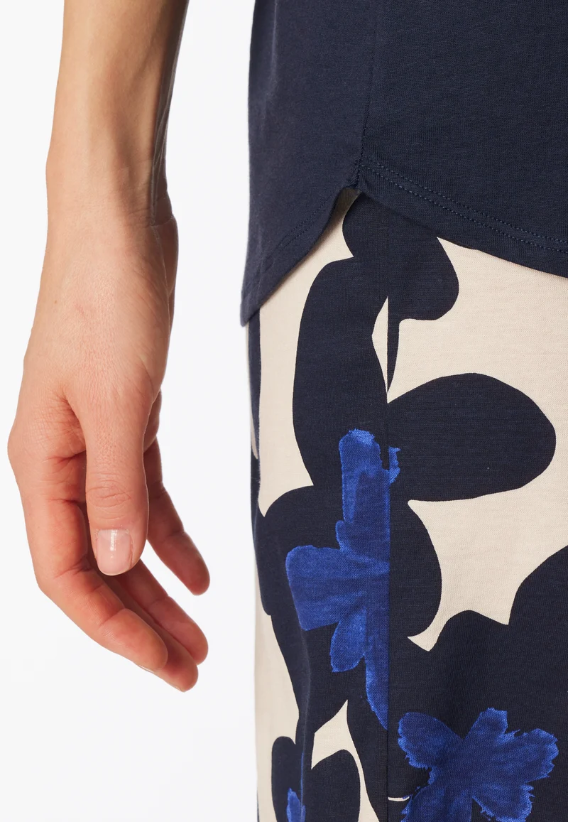 Schlafanzug kurz Dunkelblau gemustert - Comfort Nightwear