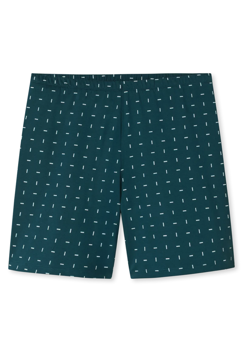 Schlafanzug kurz Blau gemustert - Comfort Essentials