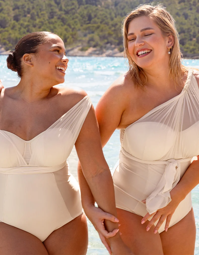 Curvy Kate Wrapsody Bandeau Strapless Multiway Swimsuit Oyster
