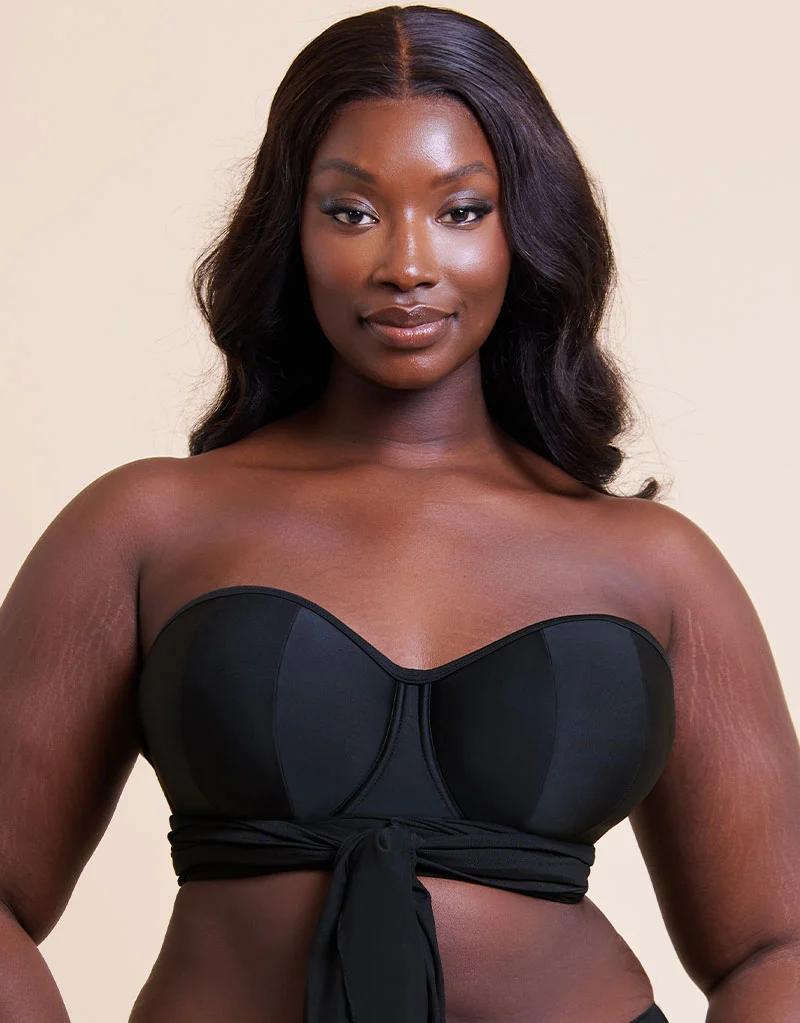 Curvy Kate Wrapsody Bandeau Strapless Multiway Bikini Black