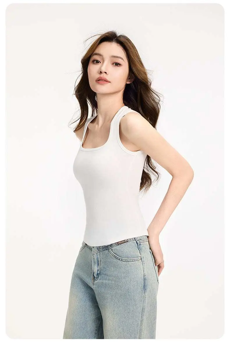 Square Neck Wide Strap Tank Top